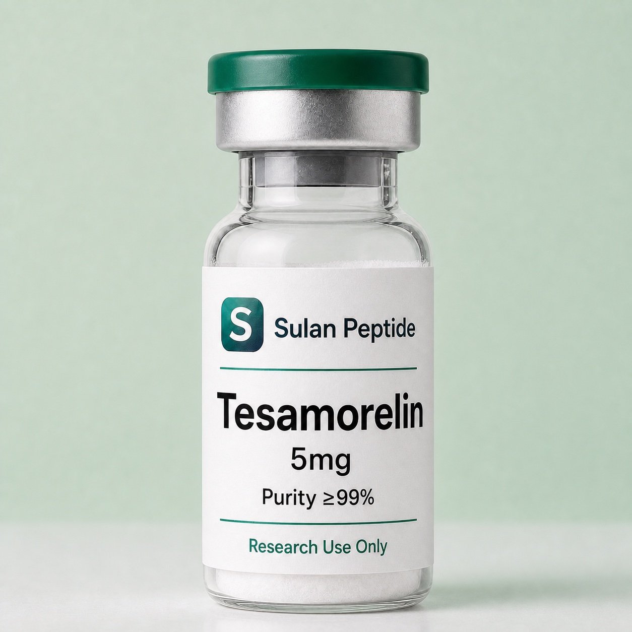 Tesamorelin research-use peptide vial by Sulan Peptide